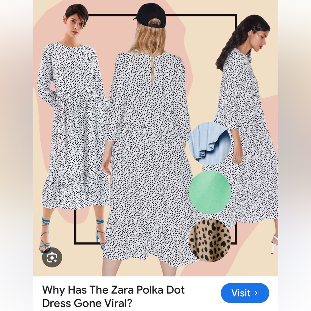 Viral Zara Black and White Polka Dot Dress - Picture 2 of 6